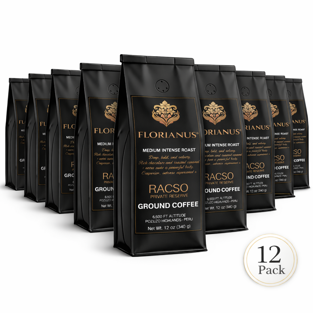 FLORIANUS COFFEE, MEDIUM INTENSE ROAST, MEDIUM GROUND 12 Pack (12 oz / 340g each)