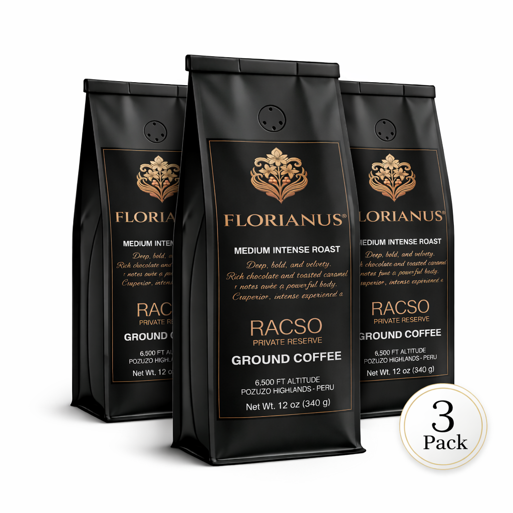 FLORIANUS COFFEE, MEDIUM INTENSE ROAST, MEDIUM GROUND 3 Pack (12 oz / 340g each)