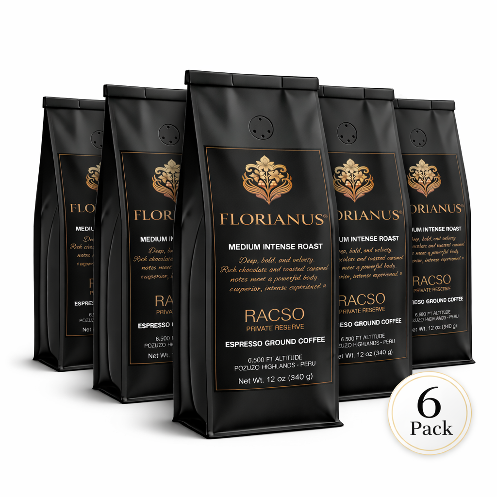 FLORIANUS COFFEE, MEDIUM INTENSE ROAST, MEDIUM GROUND 6 Pack (12 oz / 340g each)