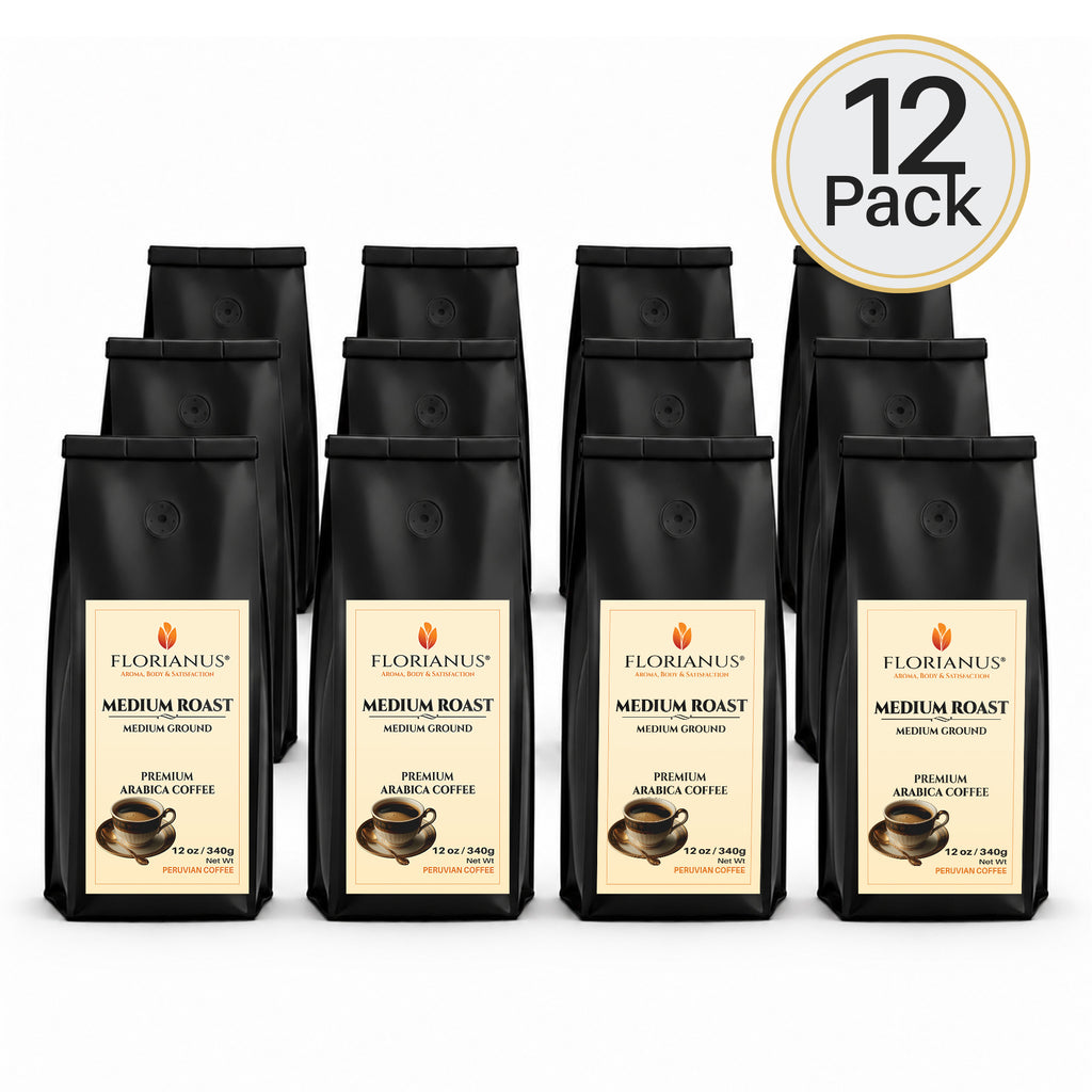 FLORIANUS Coffee — Medium Roast Medium Ground 12oz / 340g — 12-Pack · Free Shipping