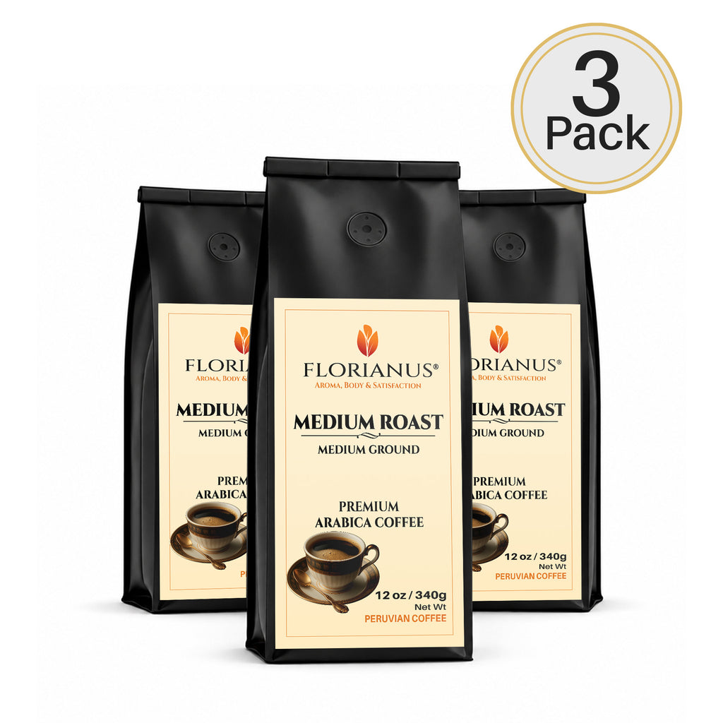FLORIANUS Coffee — Medium Roast Medium Ground 12oz / 340g — 3-Pack · Free Shipping