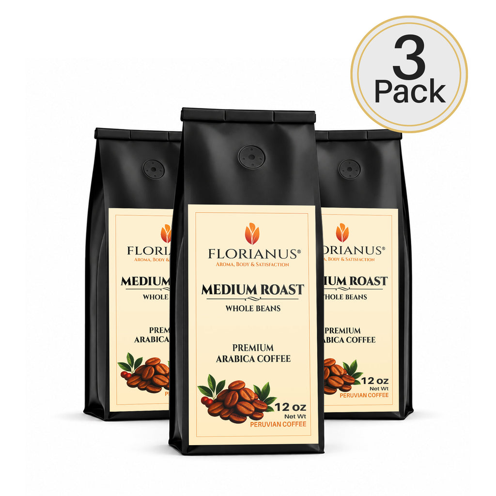 FLORIANUS Coffee — Medium Roast Whole Bean 12oz / 340g — 3-Pack · Free Shipping