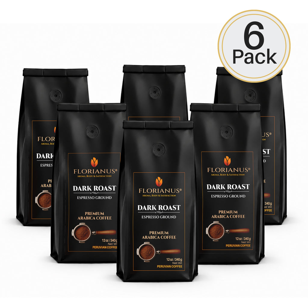 FLORIANUS Coffee — Dark Roast Espresso Grind 12oz / 340g — 6-Pack · Free Shipping