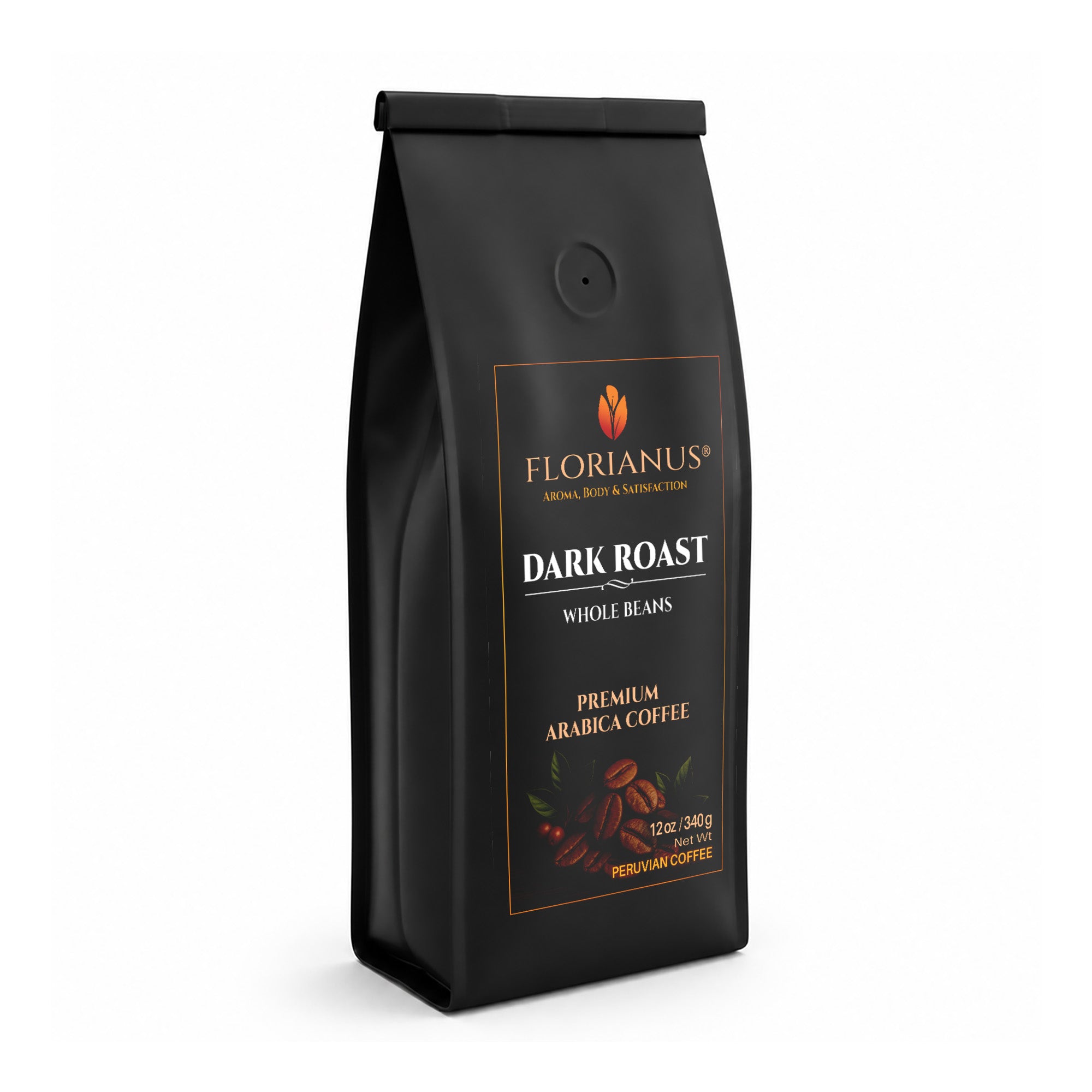 FLORIANUS Coffee — Dark Roast Whole Bean 12oz / 340g — 3-Pack · Free Shipping