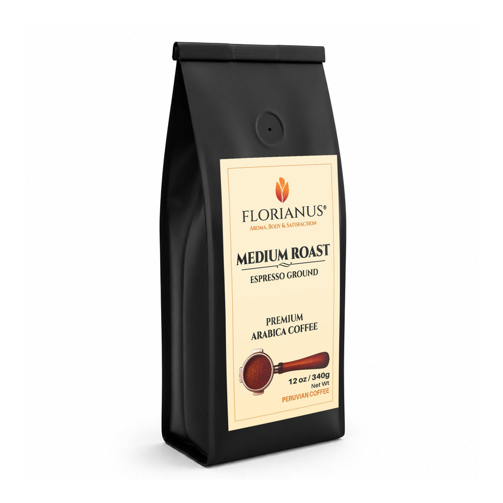 FLORIANUS Coffee — Medium Roast Espresso Ground  — MASTERBOX 36 Bags (12 oz / 340g each)