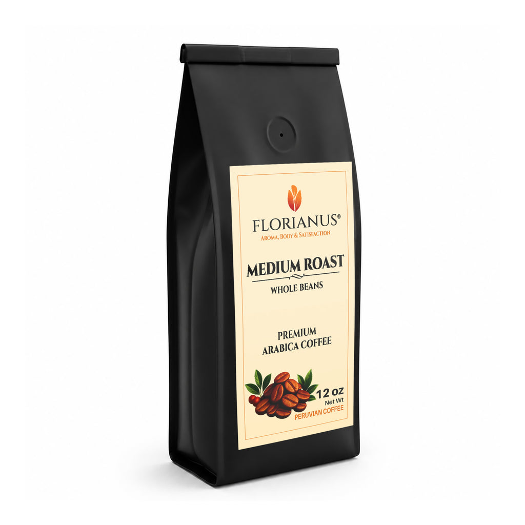 FLORIANUS Coffee — Medium Roast Whole Bean 12oz / 340g — 12-Pack · Free Shipping