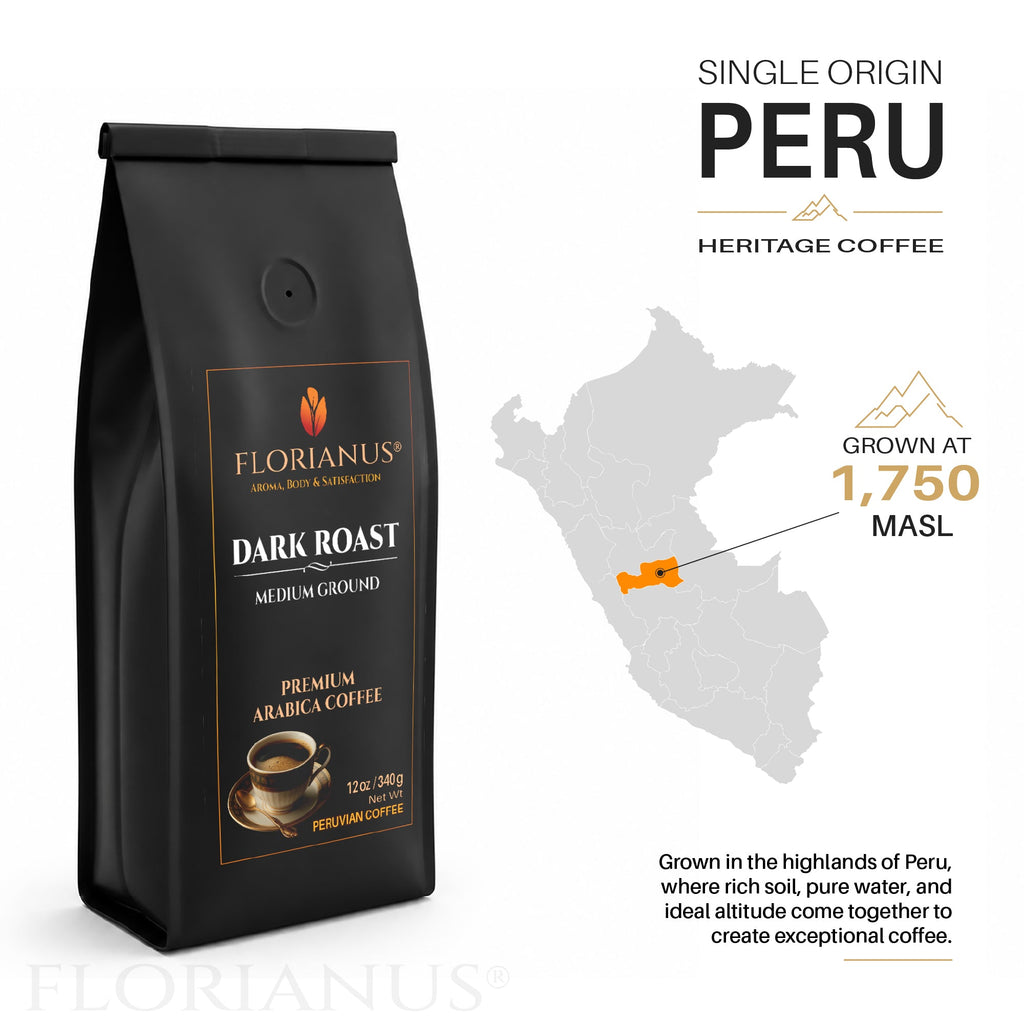 FLORIANUS Coffee — Dark Roast Medium Ground  — MASTERBOX 36 Bags (12 oz / 340g each)