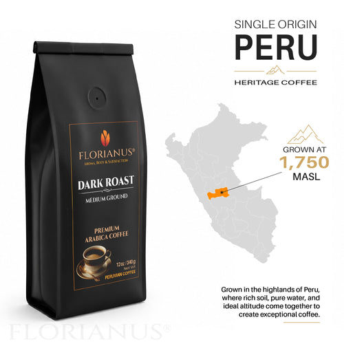 FLORIANUS Coffee — Dark Roast Medium Ground 12oz / 340g