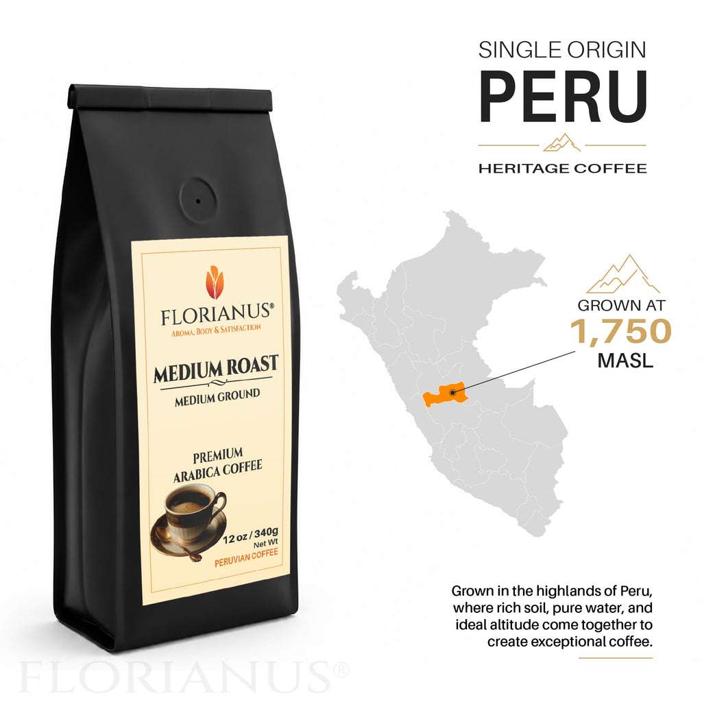 FLORIANUS Coffee — Medium Roast Medium Ground 12oz / 340g — 12-Pack · Free Shipping
