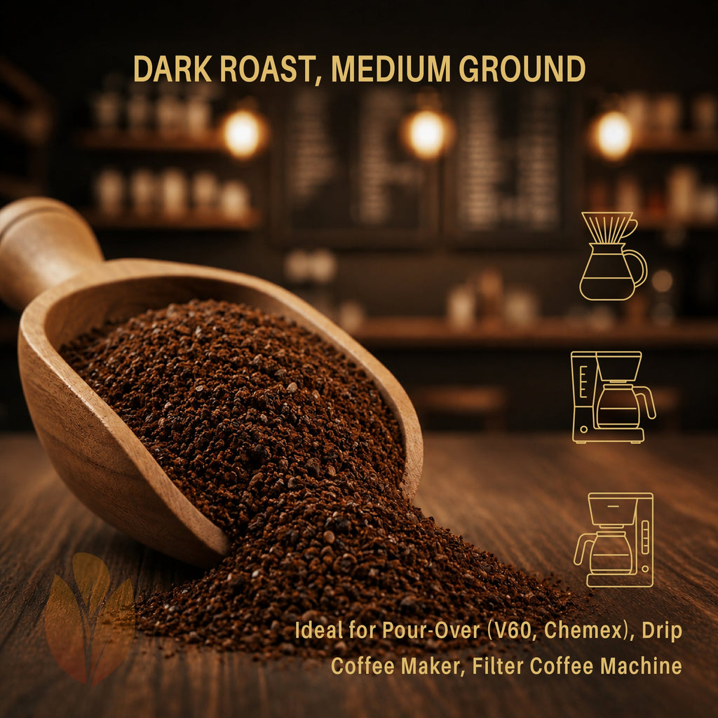 FLORIANUS Coffee — Dark Roast Medium Ground  — MASTERBOX 36 Bags (12 oz / 340g each)