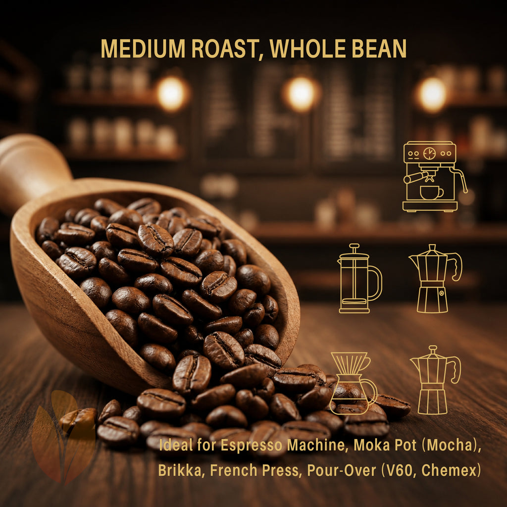 FLORIANUS Coffee — Medium Roast Whole Bean 12oz / 340g — 12-Pack · Free Shipping